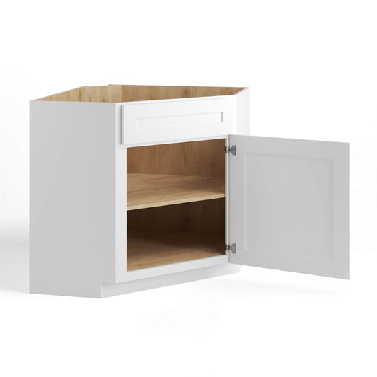 DIAGNOL SINK BASE CABINET - 1 DOOR, 1 DECOR DRWAER