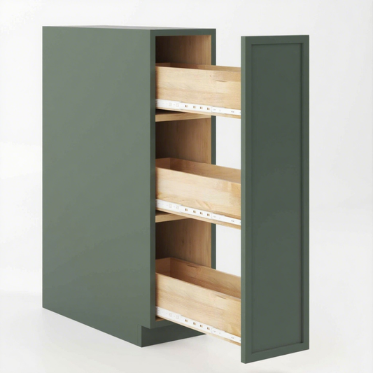 BASE SPICE RACK CABINET-1 FULL HEIGHT DOOR(PULL-OUT), 3 FIXED SHELF