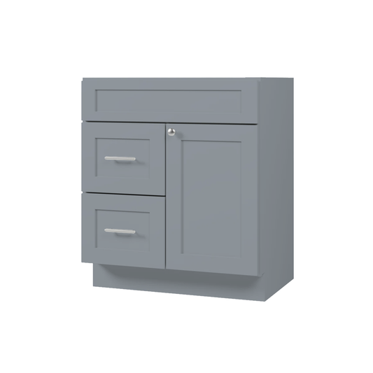 VANITY SINK BASE CABINET - 1 DUMMY DRAWER,2 DRAWERS, 1 DOOR