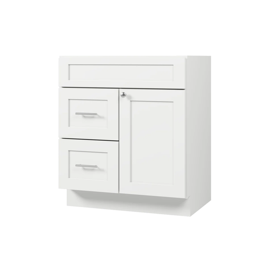 VANITY SINK BASE CABINET - 1 DUMMY DRAWER,2 DRAWERS, 1 DOOR