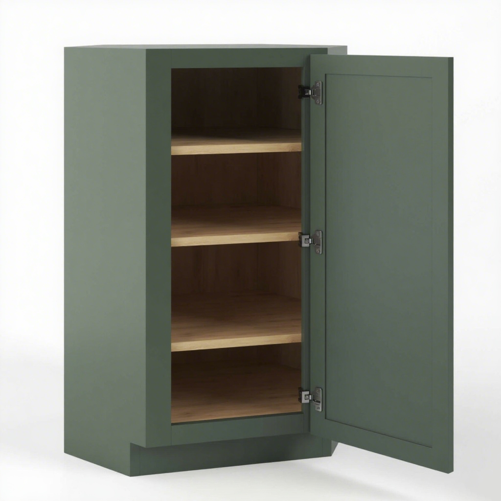 WALL DIAGONAL CORNER - 1 DOOR, 3 ADJUSTABLE SHELVES