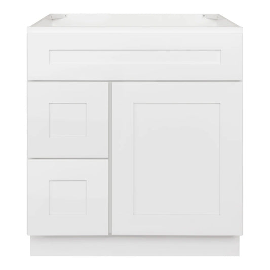 VANITY SINK BASE CABINET - 1 DUMMY DRAWER,2 DRAWERS, 1 DOOR