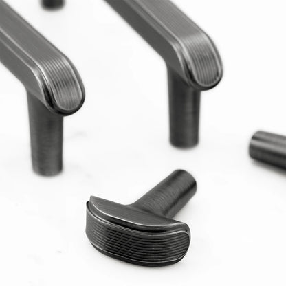 Embossed T-Bar Knurled Cabinet Knobs