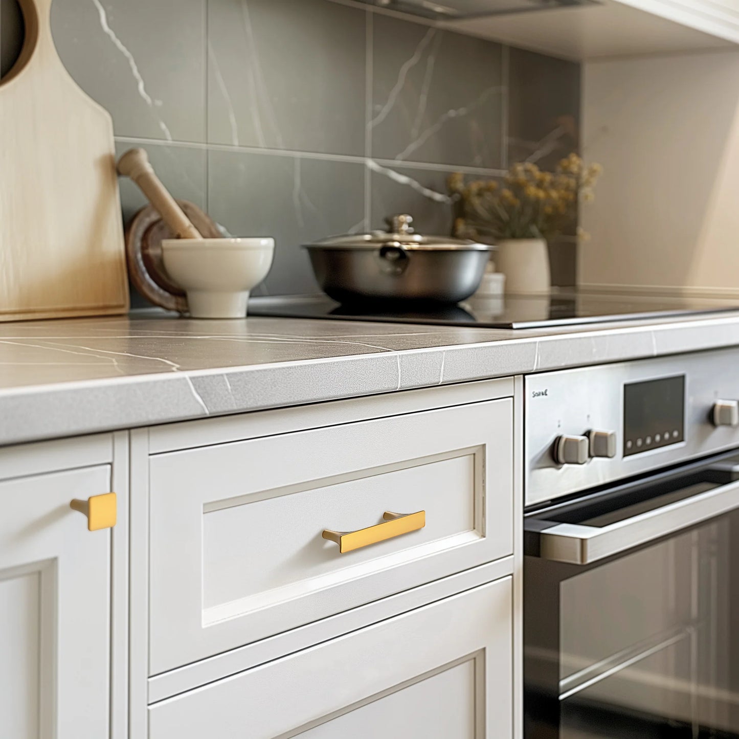 Modern Flat Square Cabinet Knobs