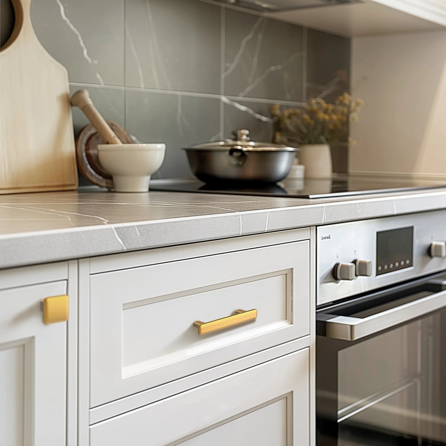 Modern Curved Edge Square Drawer Knobs