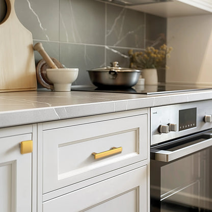 Modern Curved Edge Flat Bar Pull