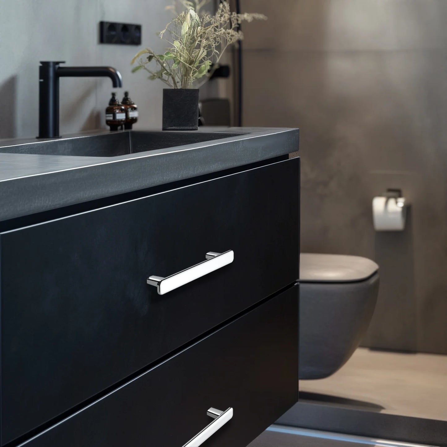 Modern Curved Edge Flat Bar Pull