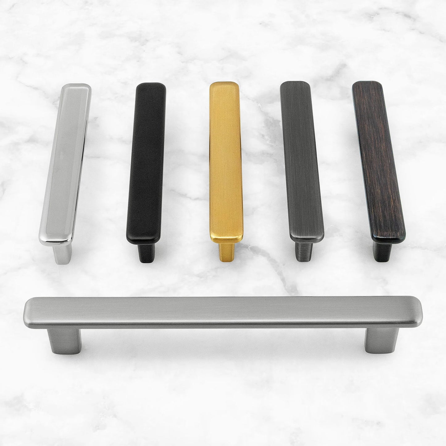 Modern Curved Edge Flat Bar Pull