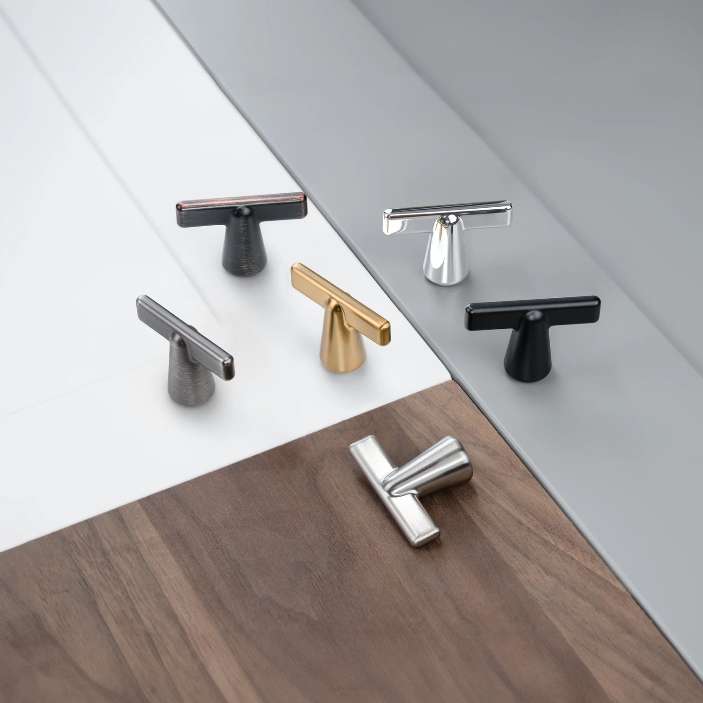 Cone Shape Modern T-Bar Cabinet Knobs